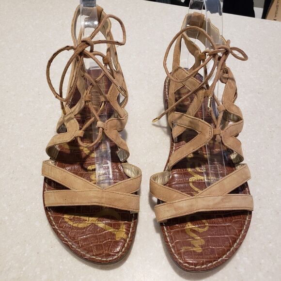 Sam Edelman Womens Tan Suede Gemma Gladiator Lace Up Sandals 9M - Picture 2 of 5
